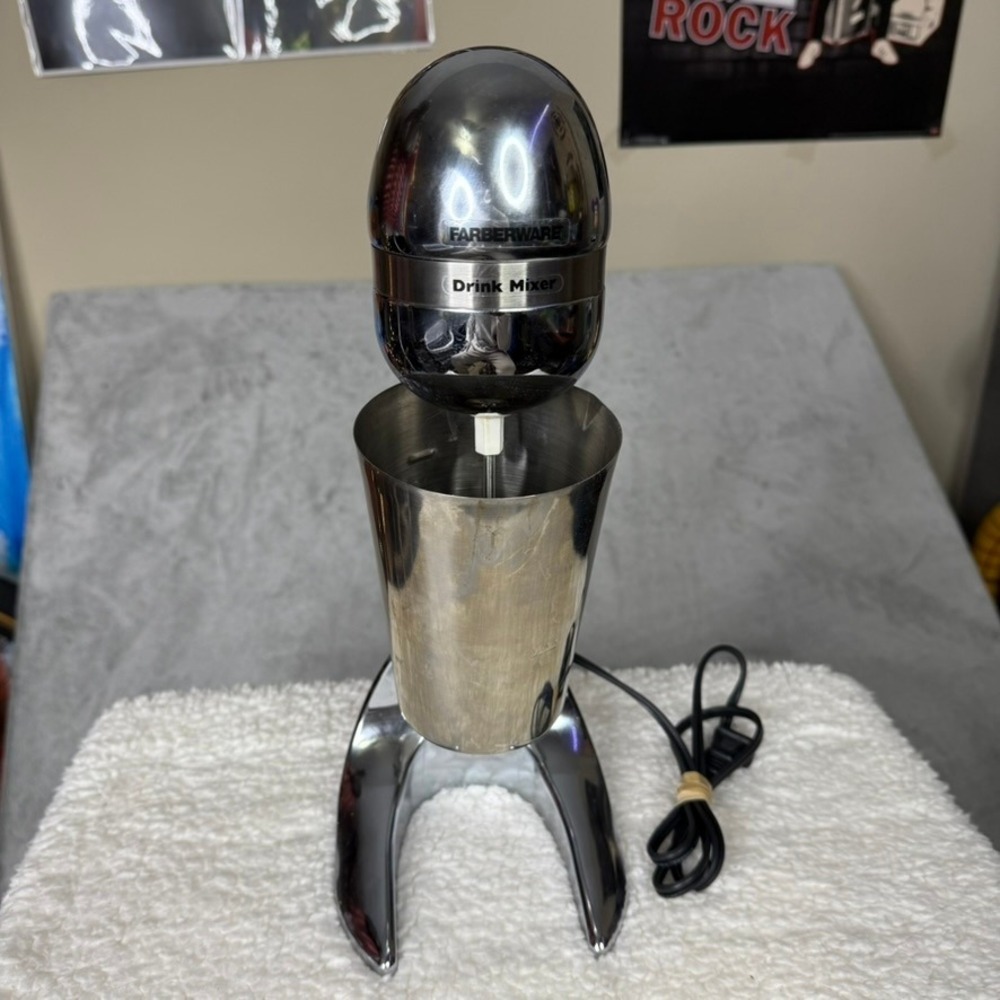 Farberware Drink Mixer Chrome Retro Vintage Milkshake Machine